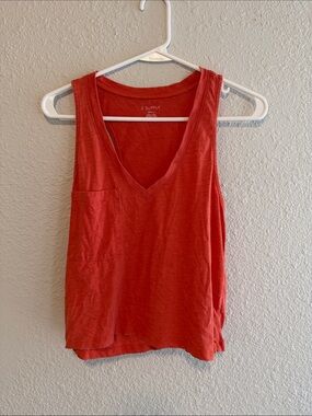 Z Supply Women's Coral-Red V-Neck Pocket Tank